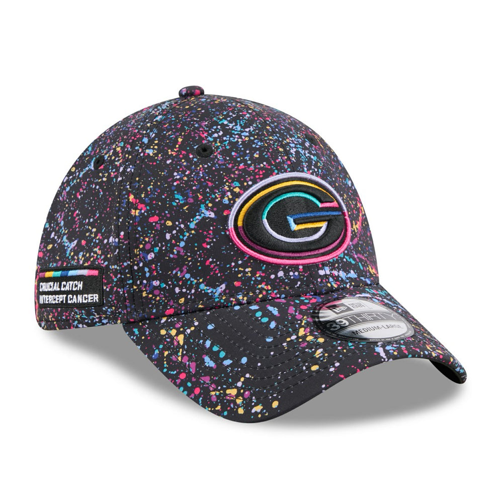 Green Bay Packers New Era 2025 NFL Crucial Catch 39THIRTY Flex Hat - Black cheap