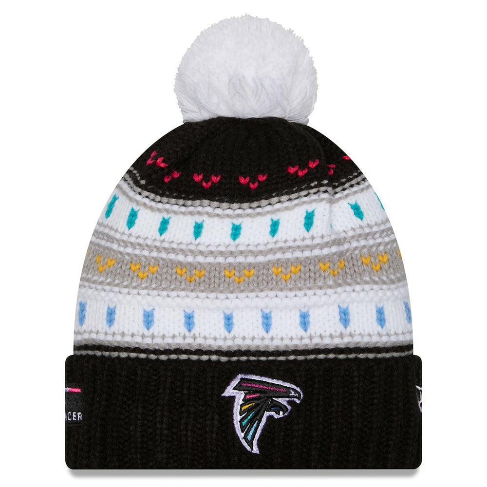 Atlanta Falcons New Era Women's 2025 NFL Crucial Catch Cuffed Knit Hat with Pom - Black outlet