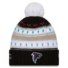 Atlanta Falcons New Era Women's 2025 NFL Crucial Catch Cuffed Knit Hat with Pom - Black outlet
