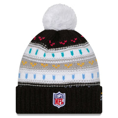 Tampa Bay Buccaneers New Era Women's 2025 NFL Crucial Catch Cuffed Knit Hat with Pom - Black for sale