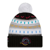 Los Angeles Rams New Era Women's 2025 NFL Crucial Catch Cuffed Knit Hat with Pom - Black online