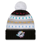 Miami Dolphins New Era Women's 2025 NFL Crucial Catch Cuffed Knit Hat with Pom - Black online