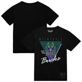 Milwaukee Bucks Worldwide Collection Tri-Logo T-Shirt - Black | Mitchell & Ness on sale