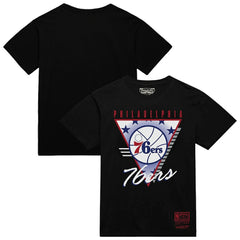 Philadelphia 76ers Worldwide Collection Tri-Logo T-Shirt - Black | Mitchell & Ness for sale