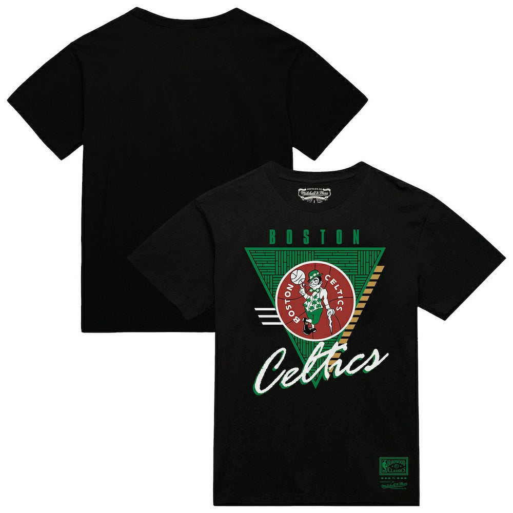 Boston Celtics Worldwide Collection Tri-Logo T-Shirt - Black | Mitchell & Ness on sale