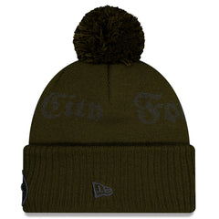 New York Jets New Era 2025 Rivalries Collection Sideline Cuffed Knit Hat with Pom - Gotham Green sale