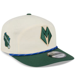Milwaukee Bucks 2025/26 City Edition 19TWENTY Adjustable Hat - Cream/Hunter Green | New Era for sale