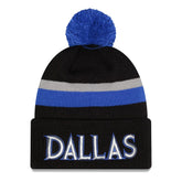 Dallas Mavericks 2025/26 City Edition Cuffed Knit Hat with Pom sale - Black/Blue | New Era online