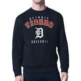 Detroit Tigers Starter Team Logo Fleece Pullover Sweatshirt - Navy