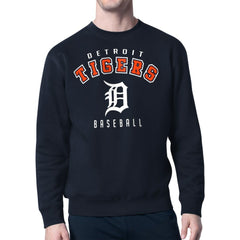Detroit Tigers Starter Team Logo Fleece Pullover Sweatshirt - Navy