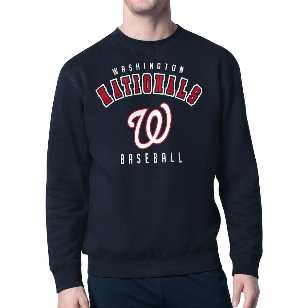 Washington Nationals Starter Team Logo Fleece Pullover Sweatshirt - Navy