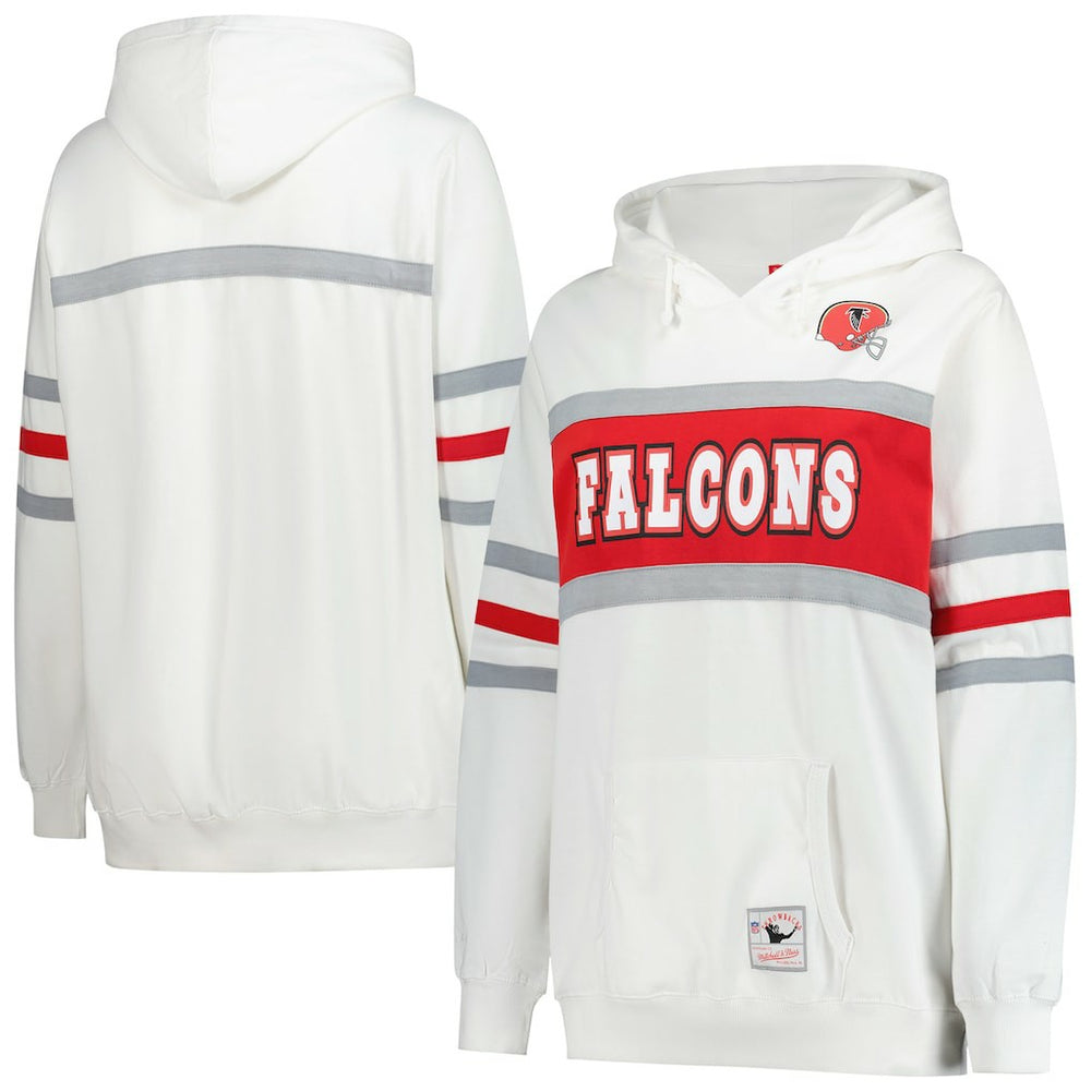 Atlanta Falcons Women's Plus Size Head Coach Throwback Pullover Hoodie - White online