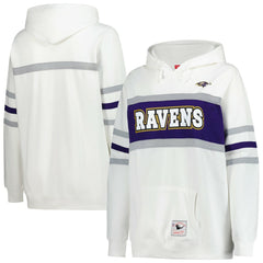 Baltimore Ravens Women's Plus Size Head Coach Throwback Pullover Hoodie - White cheap