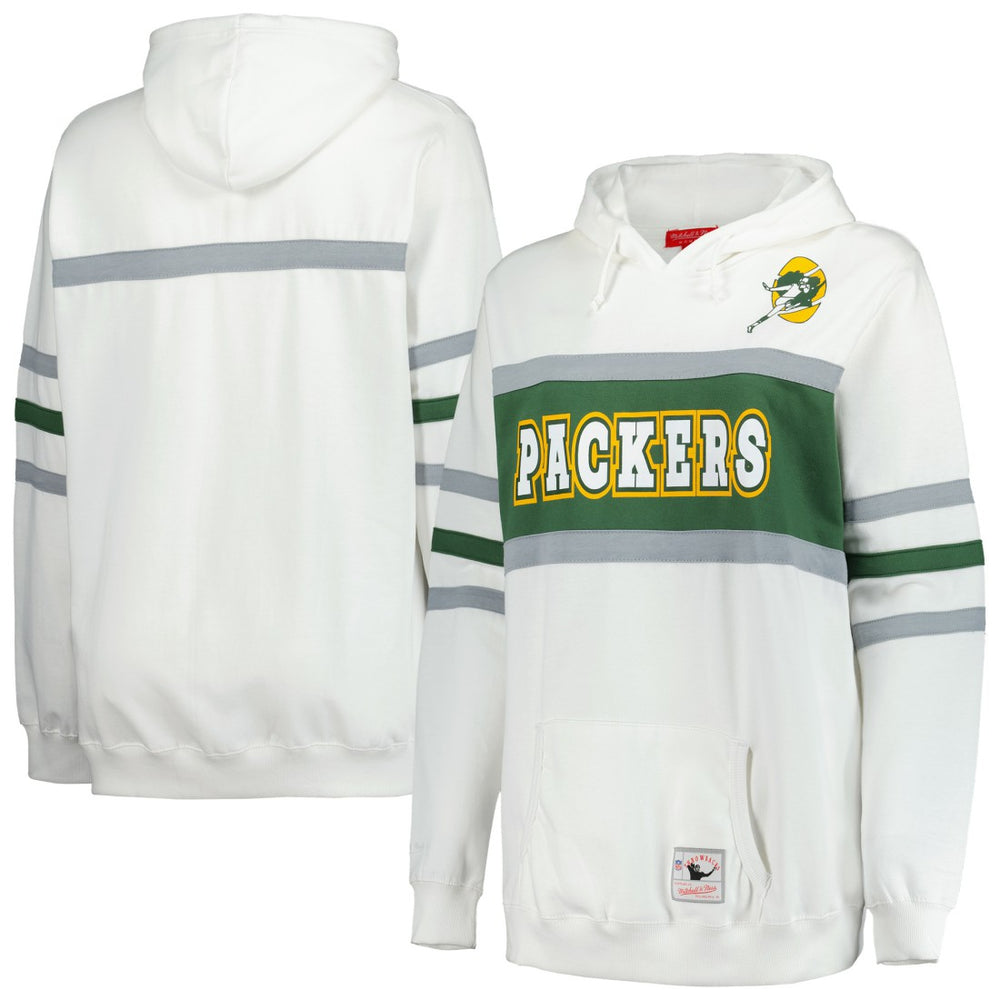 Green Bay Packers Women's Plus Size Head Coach Throwback Pullover Hoodie - White on sale
