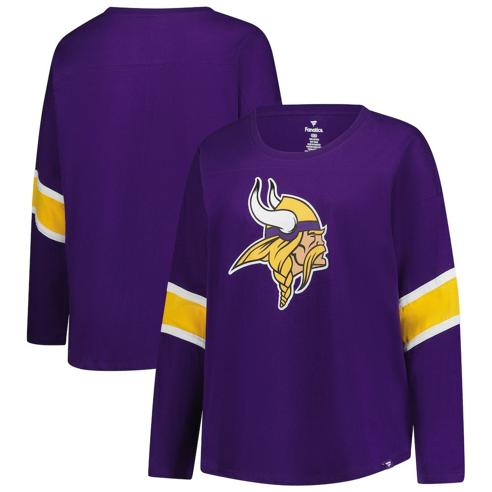 Minnesota Vikings Women's Plus Size Redzone 3/4-Sleeve Scoop Neck T-Shirt - Purple sale