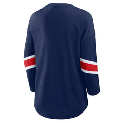 New England Patriots Women's Plus Size Redzone 3/4-Sleeve Scoop Neck T-Shirt - Navy on sale
