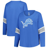Detroit Lions Women's Plus Size Redzone 3/4-Sleeve Scoop Neck T-Shirt - Blue online