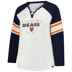 Chicago Bears Women's Plus Size Redzone Lace Up Long Sleeve T-Shirt - White cheap