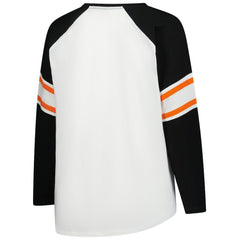 Cincinnati Bengals Women's Plus Size Redzone Lace Up Long Sleeve T-Shirt - White cheap