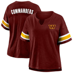Washington Commanders Women's Plus Size Redzone Notch Neck T-Shirt - Burgundy outlet
