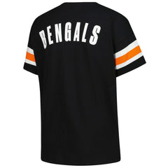 Cincinnati Bengals Women's Plus Size Redzone Notch Neck T-Shirt - Black for sale