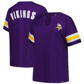 Minnesota Vikings Women's Plus Size Redzone Notch Neck T-Shirt - Purple discount