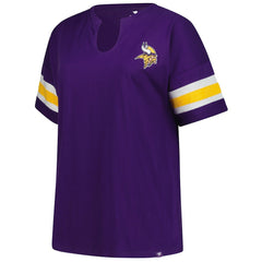 Minnesota Vikings Women's Plus Size Redzone Notch Neck T-Shirt - Purple discount
