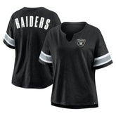 Las Vegas Raiders Women's Plus Size Redzone Notch Neck T-Shirt - Black online