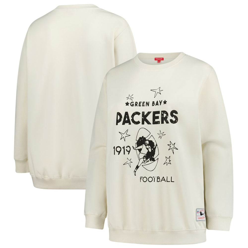 Green Bay Packers Women's Plus Size Shooting Star Sweatshirt - Cream cheap