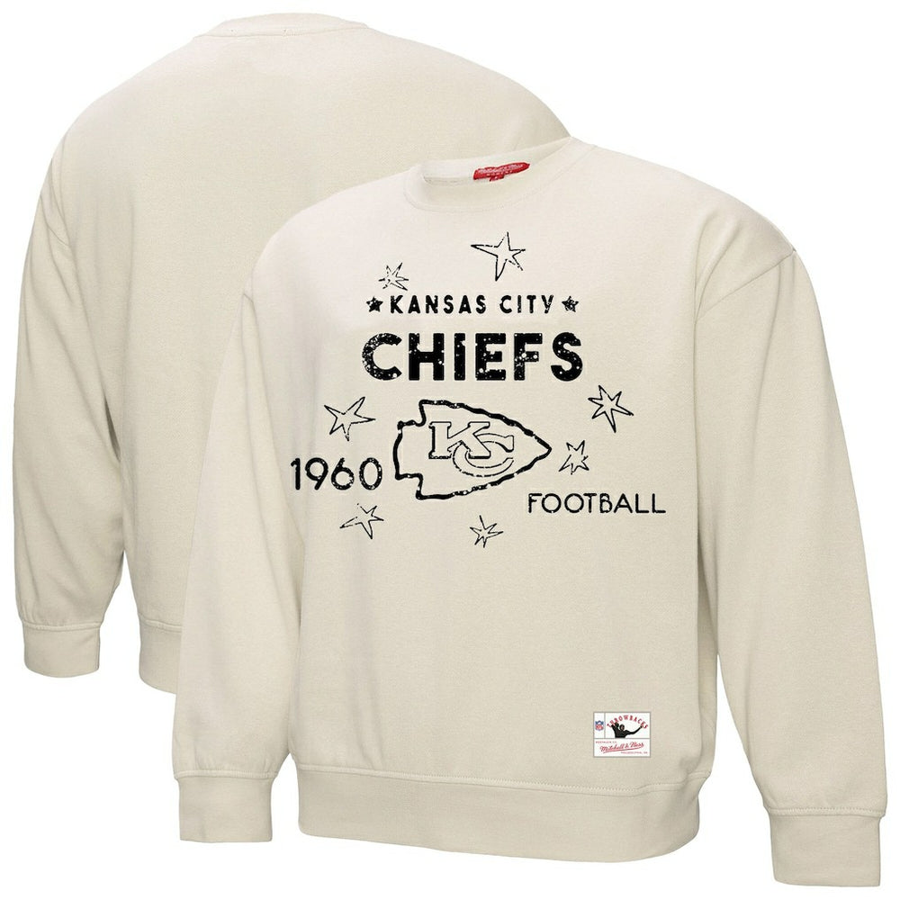 Kansas City Chiefs Women's Plus Size Shooting Star Sweatshirt - Cream outlet