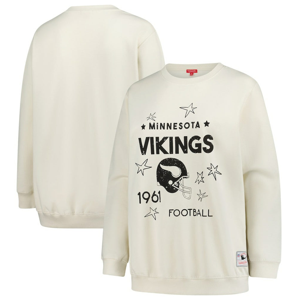Minnesota Vikings Women's Plus Size Shooting Star Sweatshirt - Cream on sale