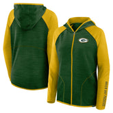 Green Bay Packers Women's Plus Size End Around Pass Full-Zip Hoodie - Green for sale