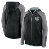 Las Vegas Raiders Women's Plus Size End Around Pass Full-Zip Hoodie - Black online