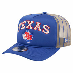 Texas Rangers Vintage Arched Foam Front 9FIFTY A-Frame Adjustable Trucker Hat - Royal | New Era
