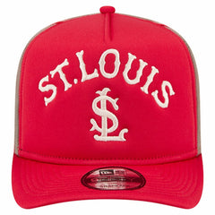 St. Louis Cardinals Vintage Arched Foam Front 9FIFTY A-Frame Adjustable Trucker Hat - Red | New Era