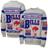 Buffalo Bills Youth Throwback All-Over Print Fleece Sweatshirt - Gray outlet