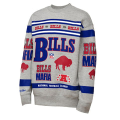 Buffalo Bills Youth Throwback All-Over Print Fleece Sweatshirt - Gray outlet