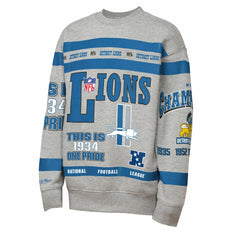 Detroit Lions Youth Throwback All-Over Print Fleece Sweatshirt - Gray on sale