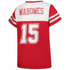 Patrick Mahomes Kansas City Chiefs Women's Plus Size Bling V-Neck T-Shirt - White on sale