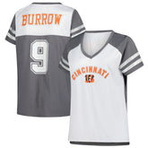 Joe Burrow Cincinnati Bengals Women's Plus Size Bling V-Neck T-Shirt - White discount