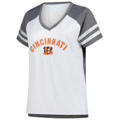 Joe Burrow Cincinnati Bengals Women's Plus Size Bling V-Neck T-Shirt - White discount