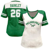 Saquon Barkley Philadelphia Eagles Women's Plus Size Bling V-Neck T-Shirt - White online