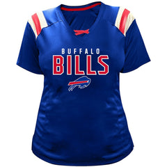 Josh Allen Buffalo Bills Women's Plus Size Name & Number Raglan Lace V-Neck T-Shirt - Royal discount