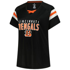 Joe Burrow Cincinnati Bengals Women's Plus Size Name & Number Raglan Lace V-Neck T-Shirt - Black online