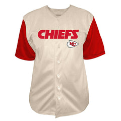 Patrick Mahomes Kansas City Chiefs Big & Tall Baseball Button-Up Shirt - Cream discount