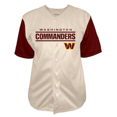 Jayden Daniels Washington Commanders Big & Tall Baseball Button-Up Shirt - Cream discount