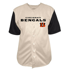 Joe Burrow Cincinnati Bengals Big & Tall Baseball Button-Up Shirt - Cream on sale
