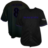 Lamar Jackson Baltimore Ravens Big & Tall Baseball Button-Up Shirt - Black on sale