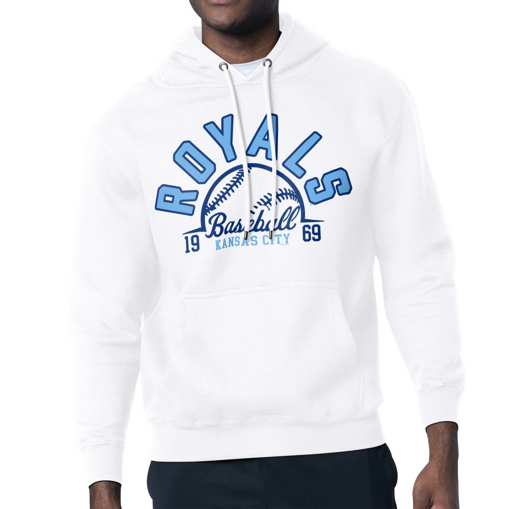 Kansas City Royals Starter Half Ball Team Graphic Pullover Hoodie - White