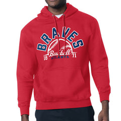 Atlanta Braves Starter Half Ball Team Graphic Pullover Hoodie - Red